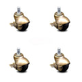Service Caster SCC Antique Brass Hooded 2�� Swivel Ball Casters w/BRKu0026 7/16 Grip Ring Stem-Set 4