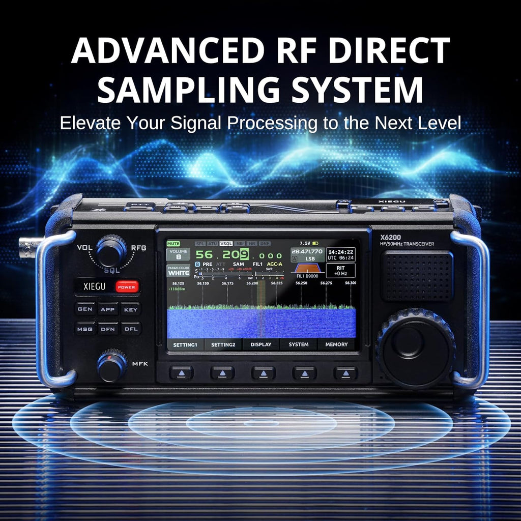 Xiegu X6200 HF Radio Transceiver, Portable with RF Direct Sampling, 3200mAh Battery U9767