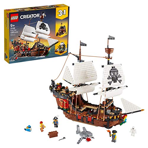LEGO Creator 3 in 1 Pirate Ship Building Set 31109, 4 Minifigures, Ages 9+ G630