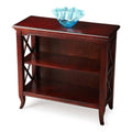 Transitional Plantation Dark Brown Cherry Wooden Low Bookcase