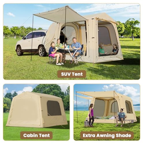Inflatable Camping Tent with Hand Pump, Waterproof Oxford, 4-6 Person P40923