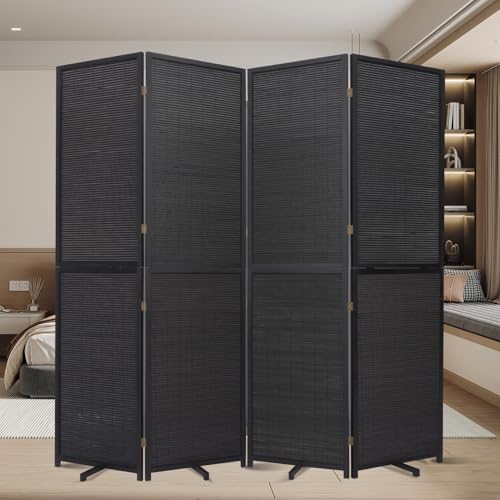 Bamboo Room Divider Folding Privacy Screen 4 Panel Brown R433280
