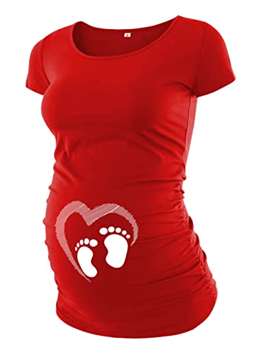 Pack of 3 Maternity Shirts for Women Cute Funny Graphic Ruched Sides Tops J532