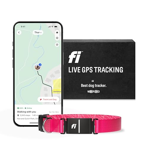 Fi Series 3 Smart Dog Collar GPS Tracker, Waterproof, Pink Medium Z35259