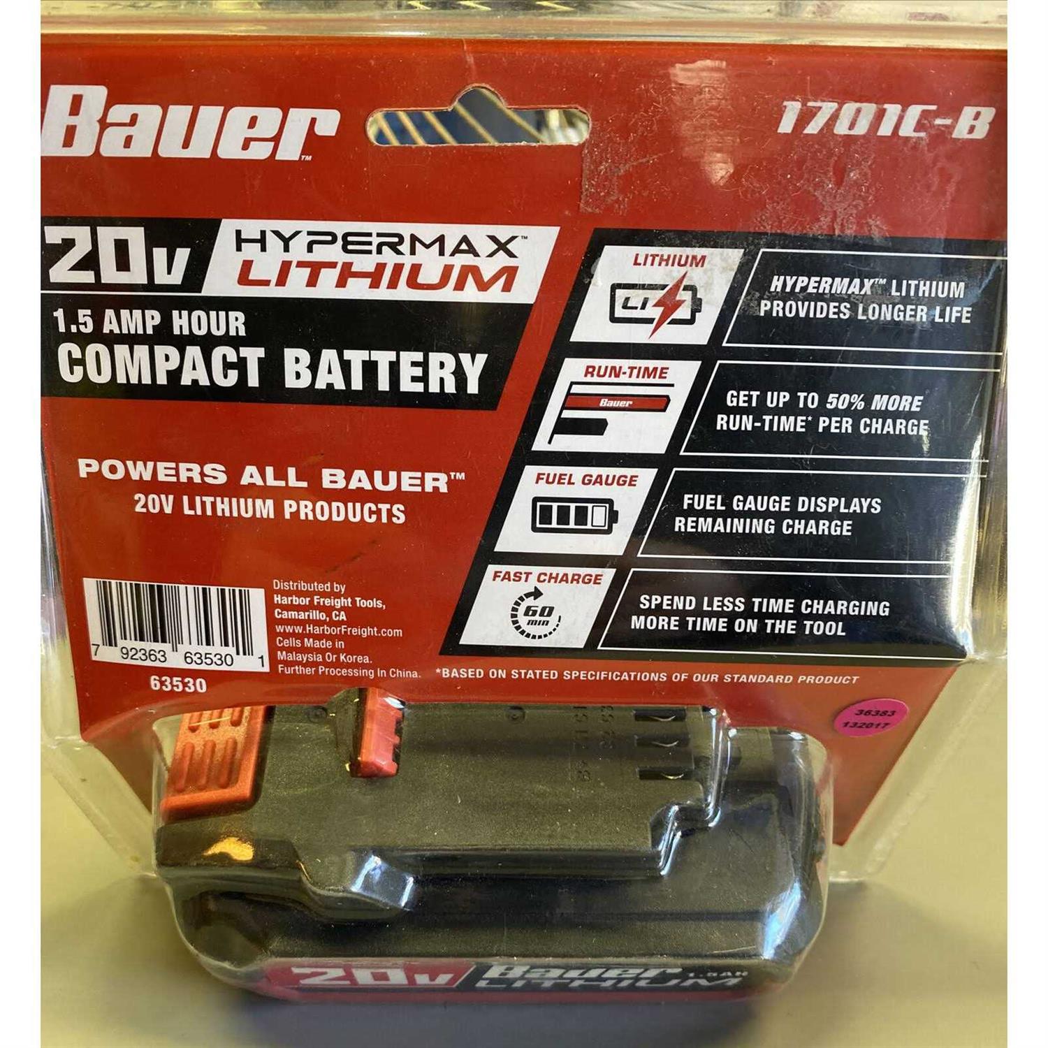 Bauer 20V 1.5 Ah Lithium-Ion Compact Battery T2744