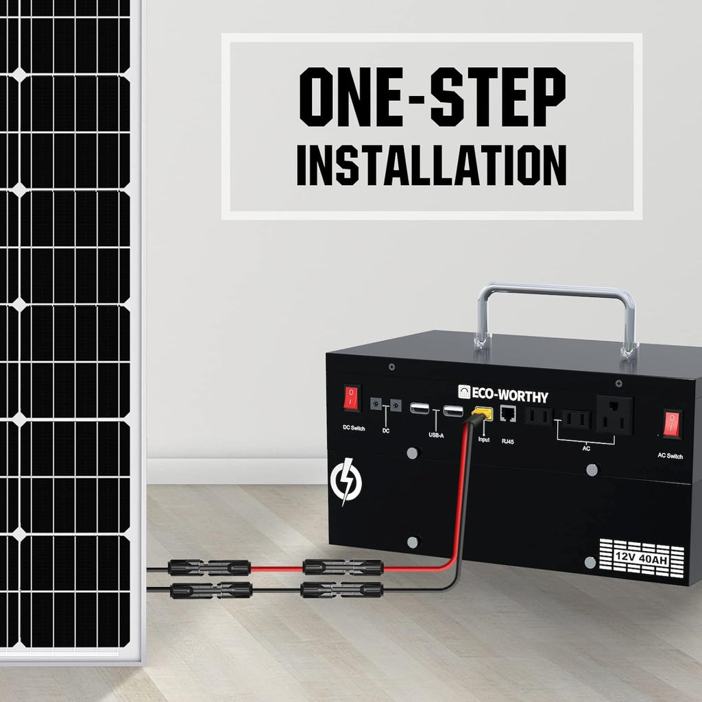 ECO-WORTHY 400W 1.6KWH Complete Solar Power System for RV Camper Marine Emergency J81841