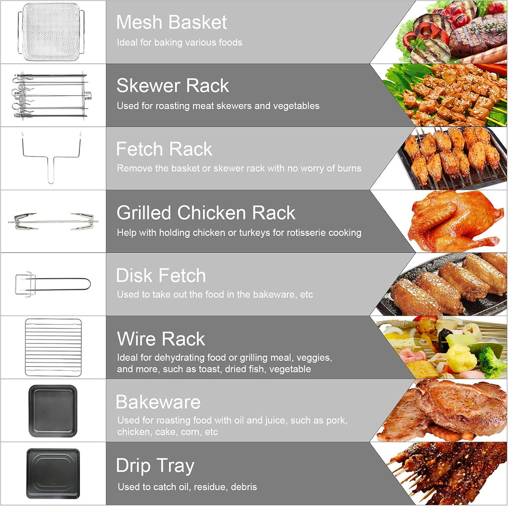 Air Fryer Toaster Oven Combo, 15.8qt, 16-in-1, 1500W, Stainless Steel J6022