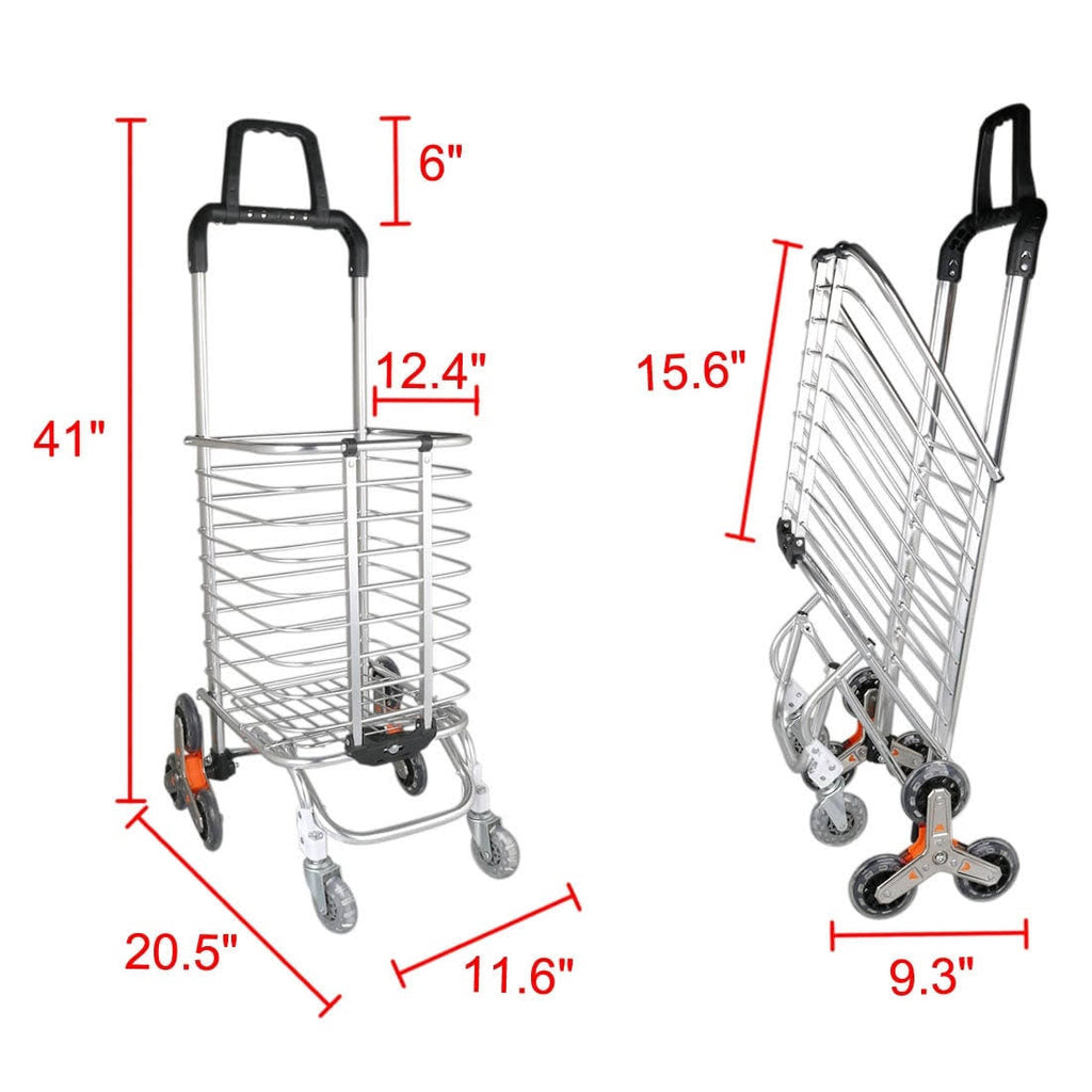 Unique Bargains Stair Climber Folding Shopping Cart with Swivel Wheel Z365488