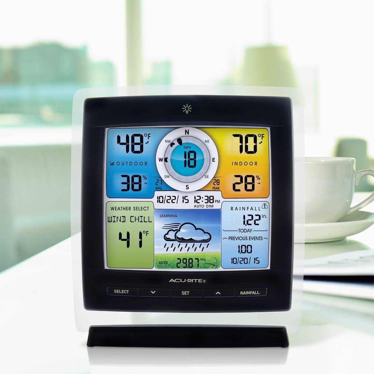 AcuRite Iris Weather Station with Color Display for Indoor and Outdoor Temperature and Humidity P57247