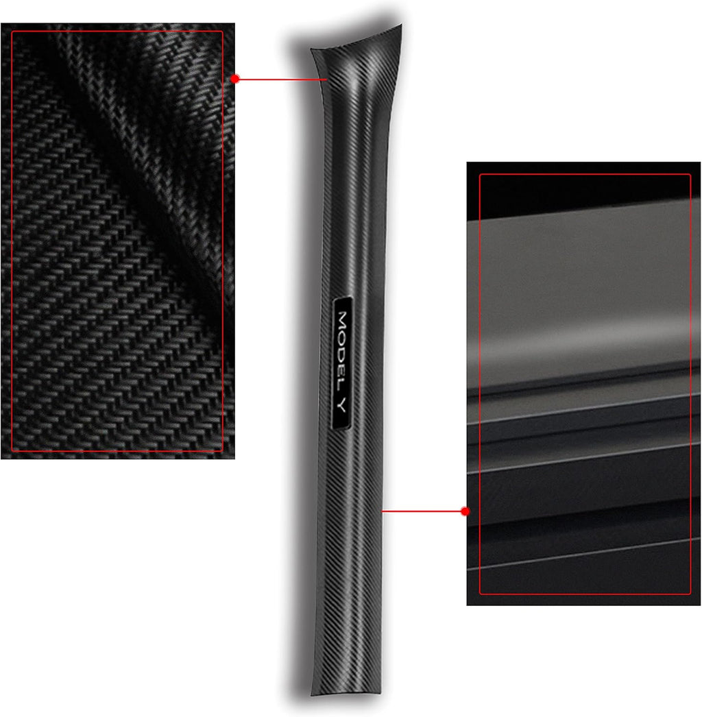 KIKIMO Tesla Model Y Door Sill Protector Matte Carbon Fiber ABS X20776