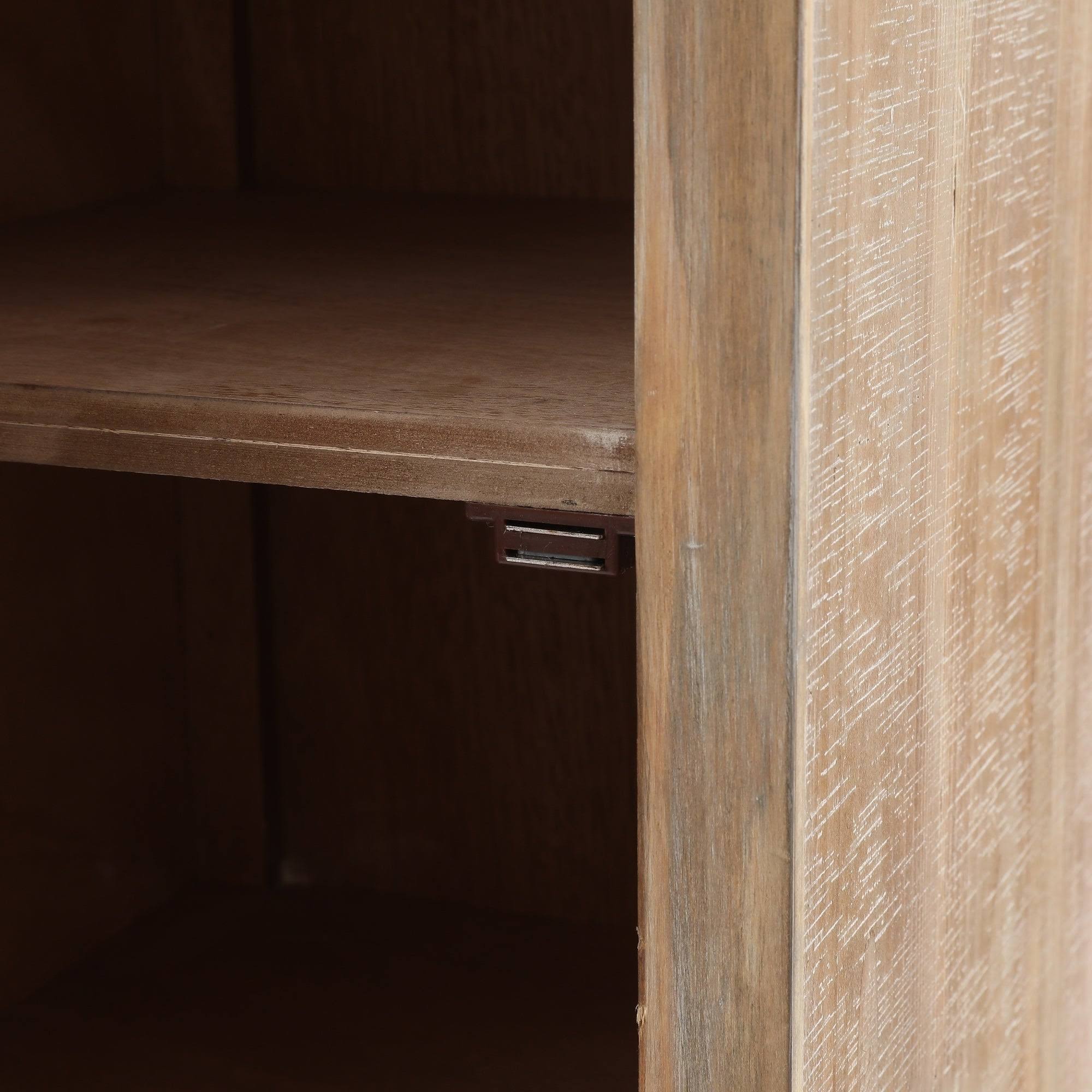 LuxenHome Metal and Wood Tall Tower Cabinet H3673