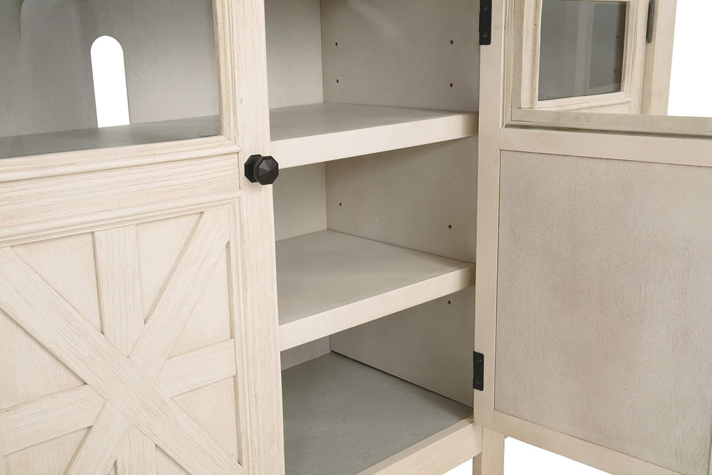 Signature Design by Ashley Bolanburg Farmhouse TV Stand for TVs up to 72, Whitewash A9526
