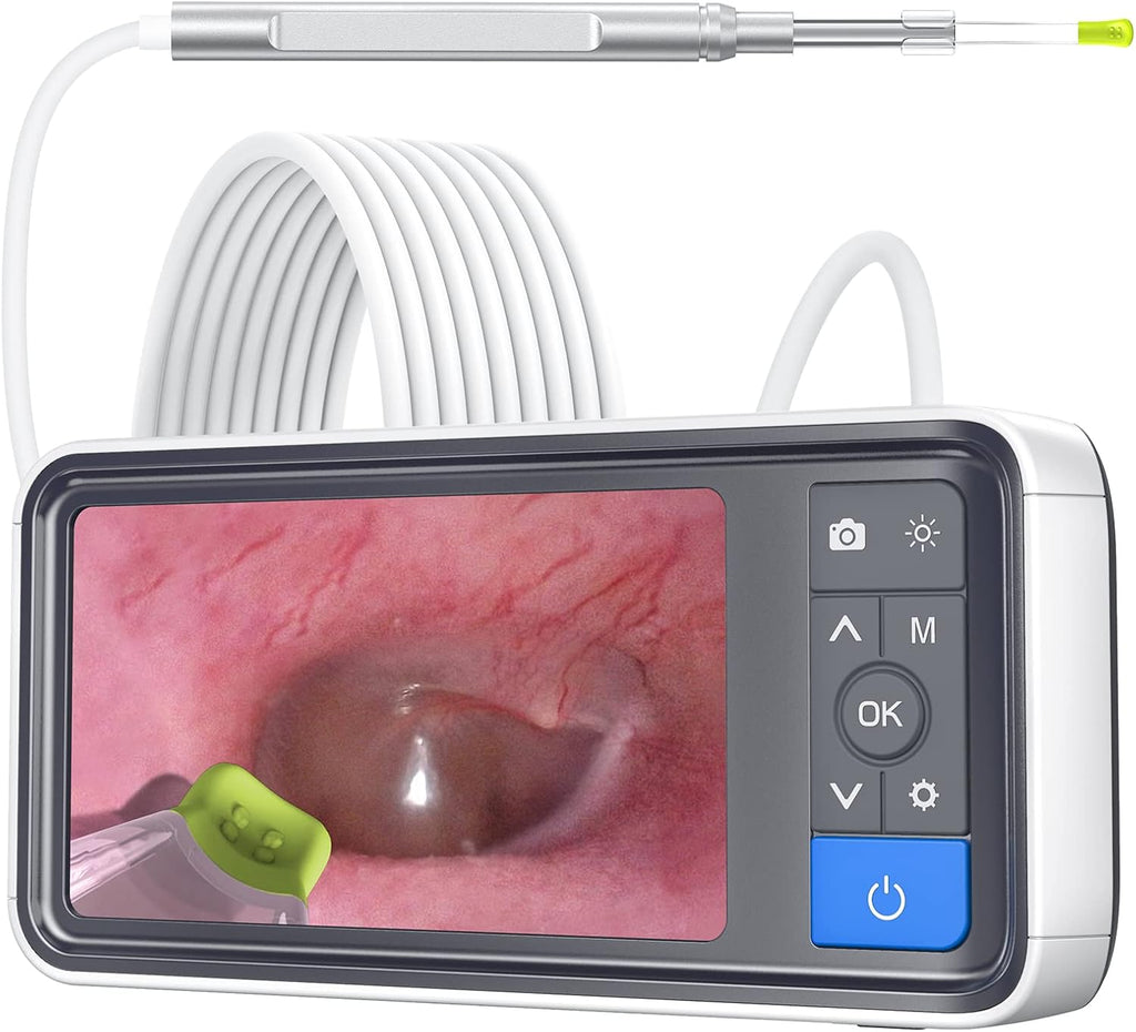 Otoscope Ear Cleaning Camera, 1080P HD Pro Ear Camera and Wax Remover, Ultra Thin Ear Cleaner with IPS Screen, Adjustable Ear Light Otoscope, Include 32G FT Card, No Phone Needed