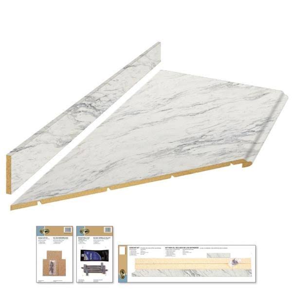 Hampton Bay 8 ft. White Laminate Countertop Kit with Ogee Edge E61796