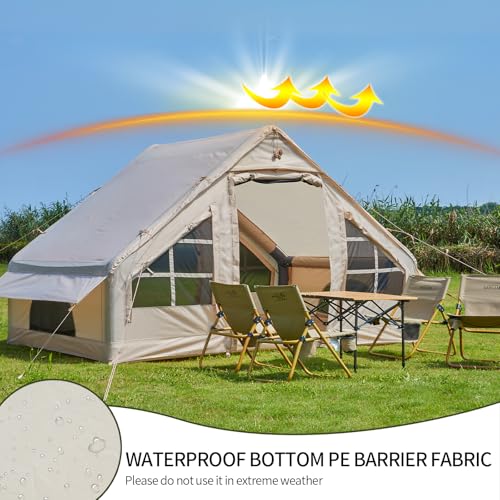 Inflatable Tent with Pump for 4-6 Person Camping, Waterproof Instant Setup E80331