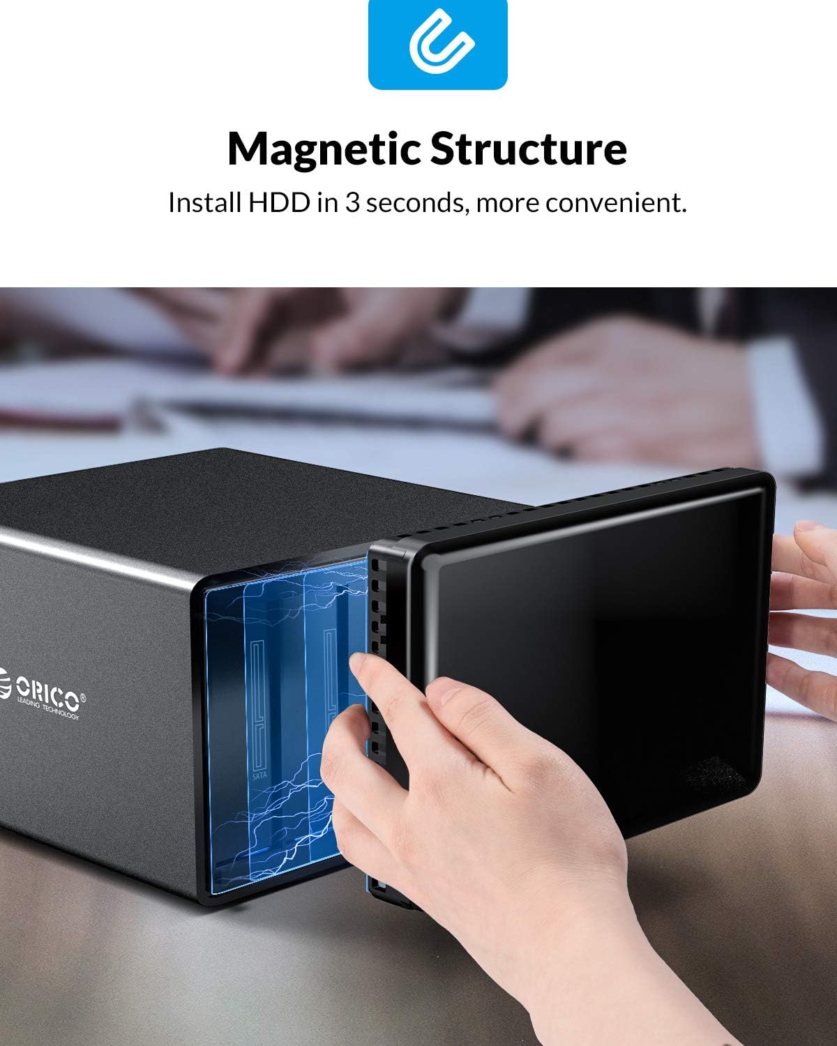 ORICO 5 Bay RAID Hard Drive Enclosure USB 3.0 to SATA for 3.5 inch HDD I643239
