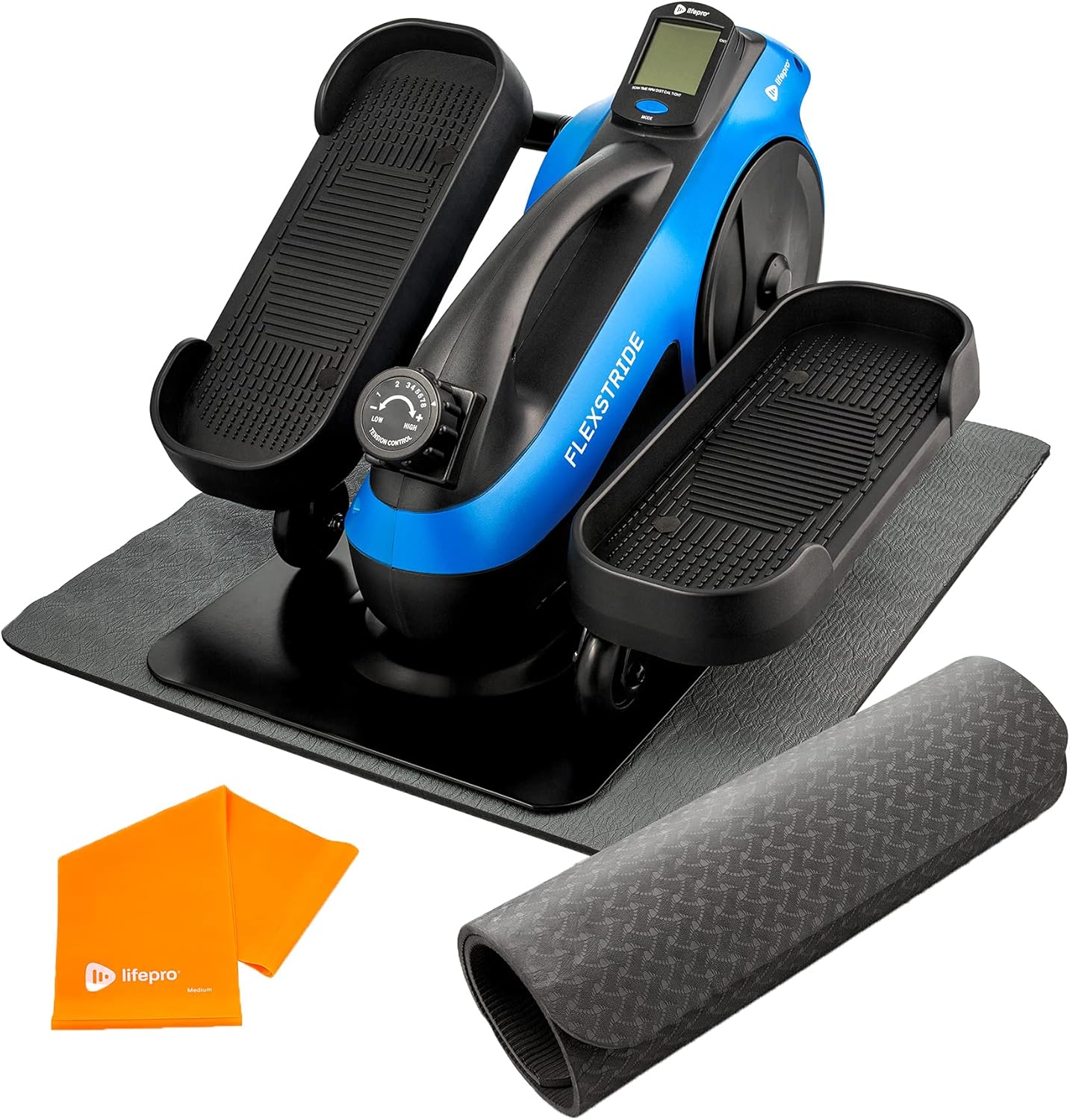 LifePro Under Desk Elliptical - Under Desk Bike Pedal Exerciser - Perfect Desk Exercise Equipment - for Seniors Adults and Teens - Foot Pedal Exerciser and Desk Workout - Blue