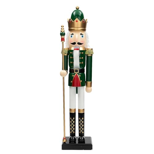Fun Express 3 Ft. Green Wooden Holiday Nutcracker with Scepter L162