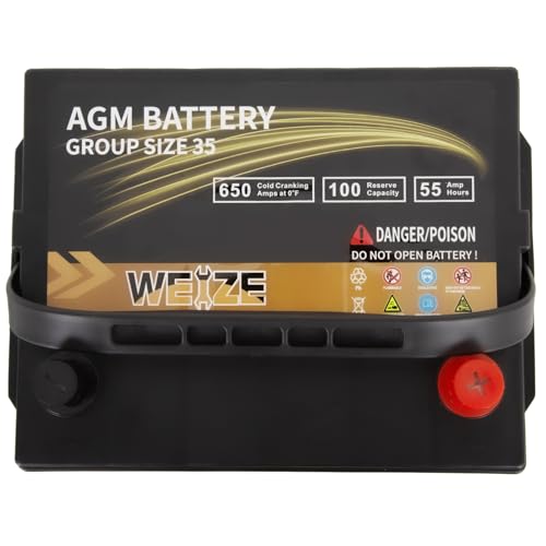 Weize Platinum AGM Battery BCI Group 35, 650CCA Y238491
