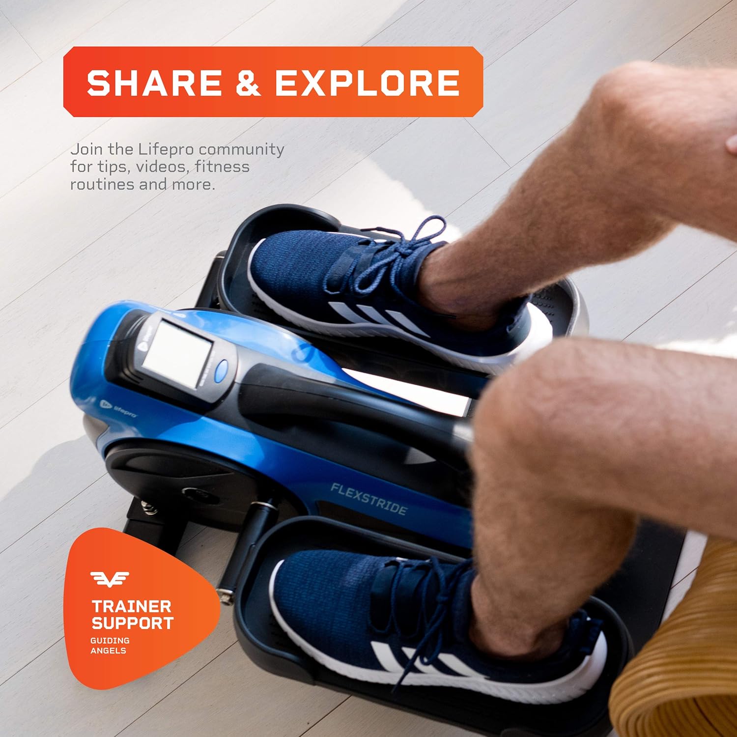 LifePro Under Desk Elliptical Pedal Exerciser for Seniors Adults and Teens Blue O457561