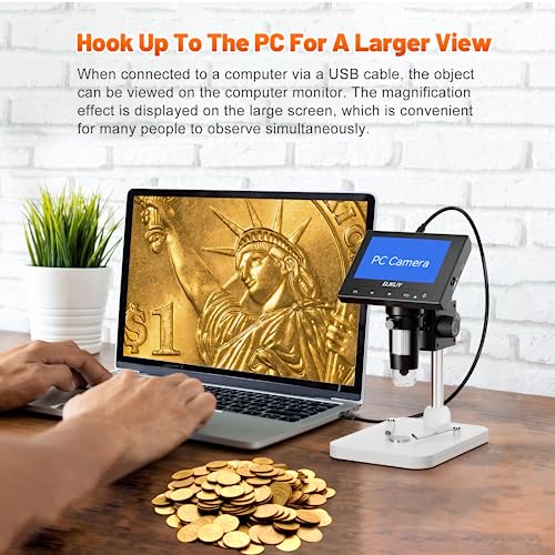Elikliv EDM4 4.3 Inch LCD Digital Coin Microscope 1000x T937