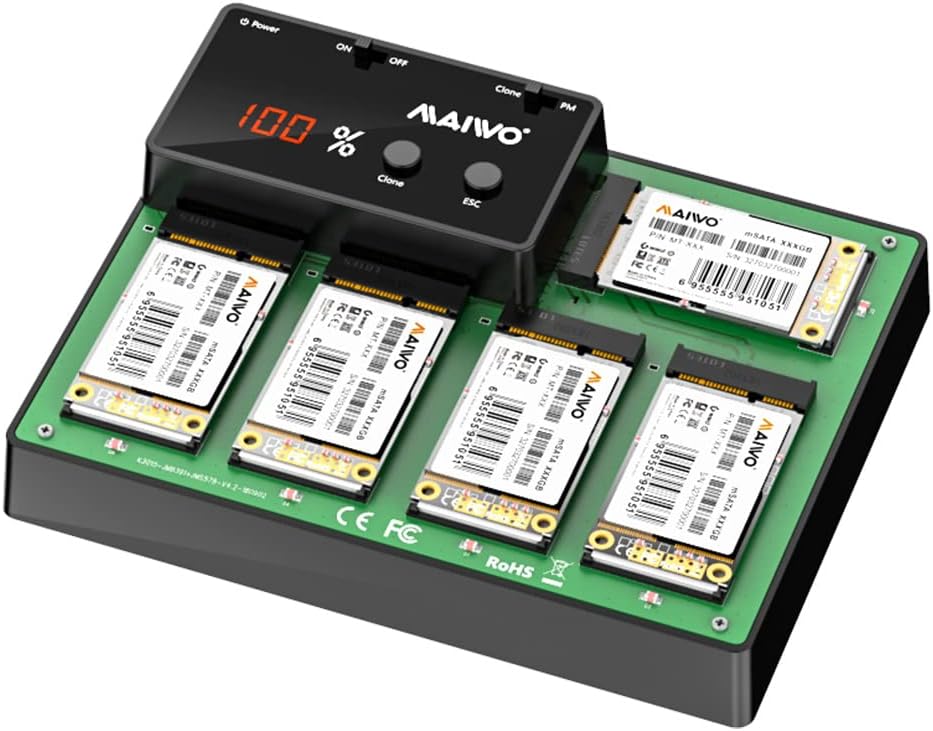 MAIWO K3016S 2 Bay M.2 SATA Docking Station, Tool-Free USB-C to SATA SSD Enclosure Y275