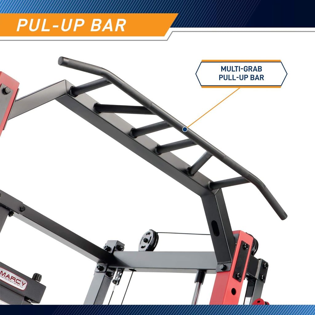 Marcy Smith Machine Cage System Home Gym Multifunction Rack SM-4033, Red U1893