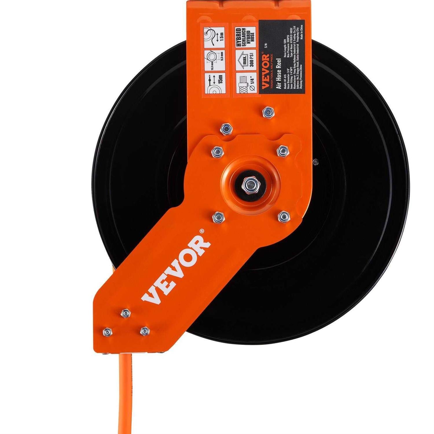 VEVOR Retractable Air Hose Reel 3/8 in x 50 ft 300 Psi N41041
