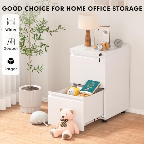 Greenvelly 3 Drawer Mobile File Cabinet with Lock, Black Z901