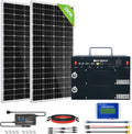 ECO-WORTHY 400W 1.6KWH Complete Solar Power System for RV/Camper/Marine/Emergency, New-Design Plug-and-Play Solar Panel Kit: 2*195W Solar Panels+1024WH Power Station (Less Wires&Power Loss)