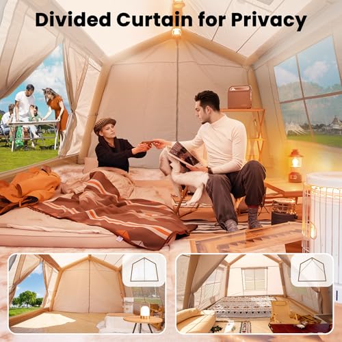 Inflatable Camping Tent with Hand Pump, Waterproof Oxford, 4-6 Person P40923