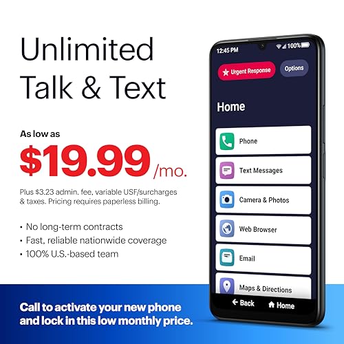 Lively Jitterbug Smart4 Smartphone for Seniors V97428