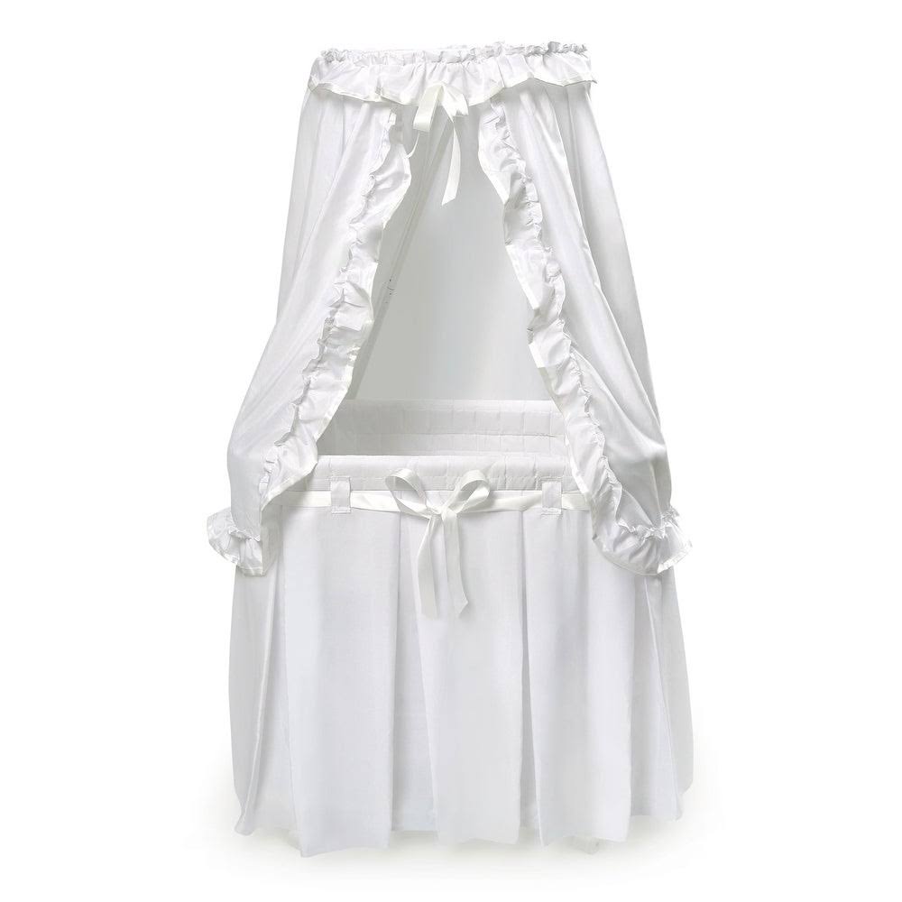Badger Basket Majesty Baby Bassinet with Canopy Bedding - Gray/White O487
