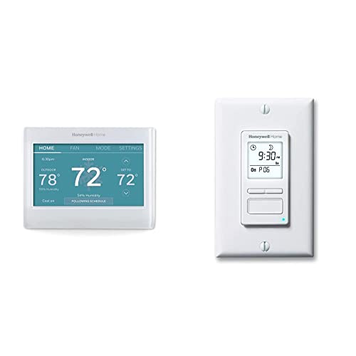Honeywell Home RTH9585WF Wi-Fi Smart Color Thermostat, 7-Day Programmable, Touch Screen, Energy Star, Alexa Ready I259972