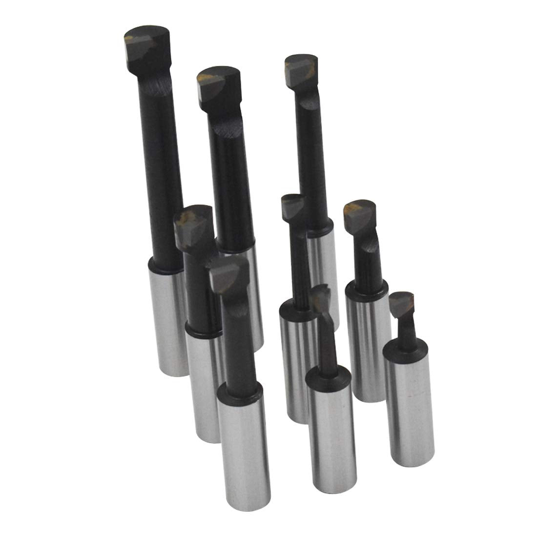 2 Boring Head 9pcs R8 Shank 1/2 Carbide Boring Bar Set Z214
