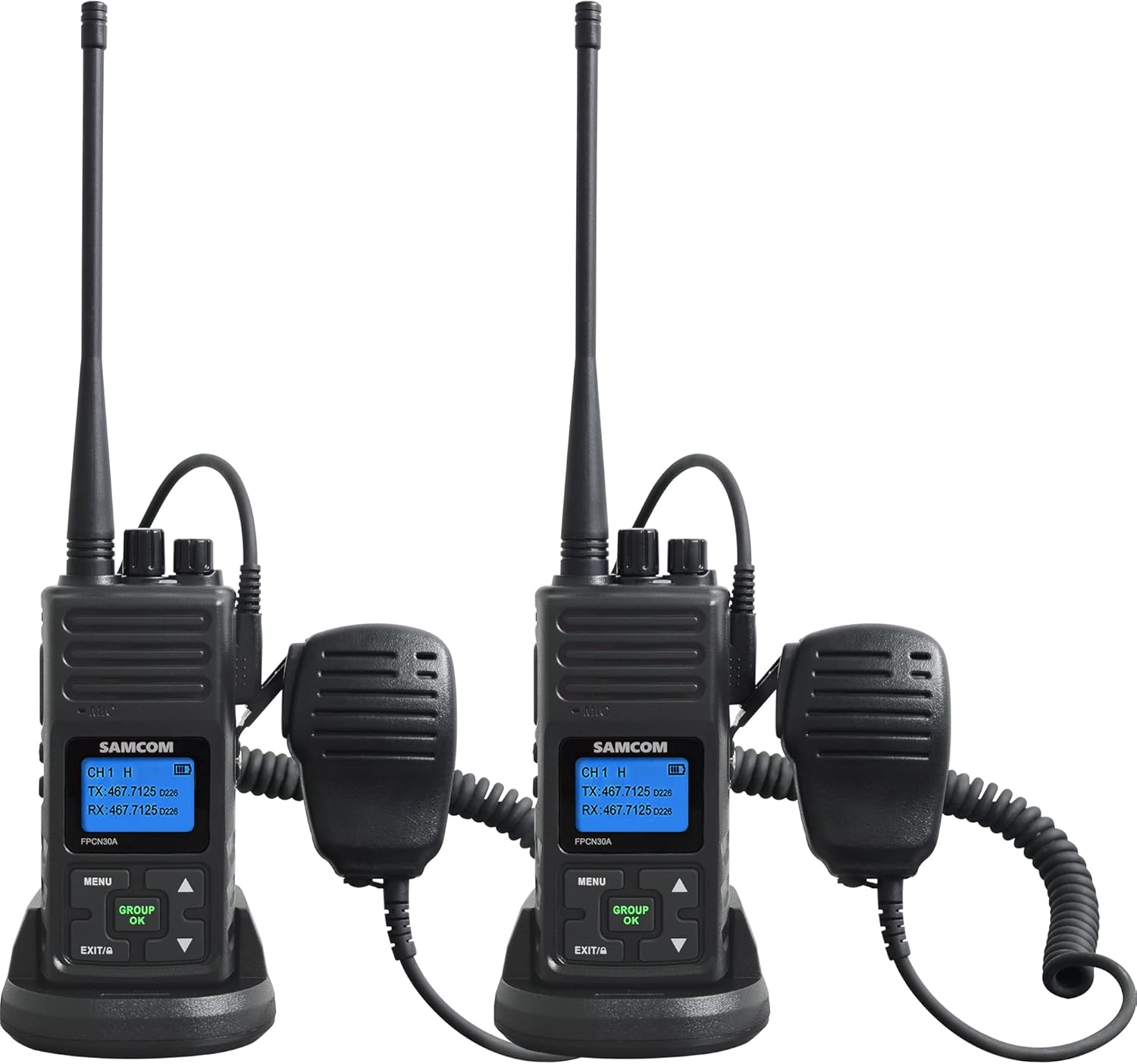 SAMCOM Two Way Radio 5 Watt Rechargeable Walkie Talkies for Adults (Black 6 Pcs) Z6967