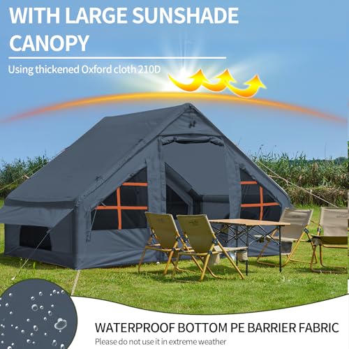 Inflatable Tent with Pump for 4-6 Person Camping, Waterproof Instant Setup E80331