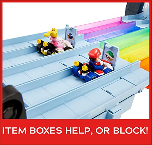 Hot Wheels Mario Kart Rainbow Road Raceway 8-Foot Track Set with Lights & Sounds & 2 Vehicles D8312