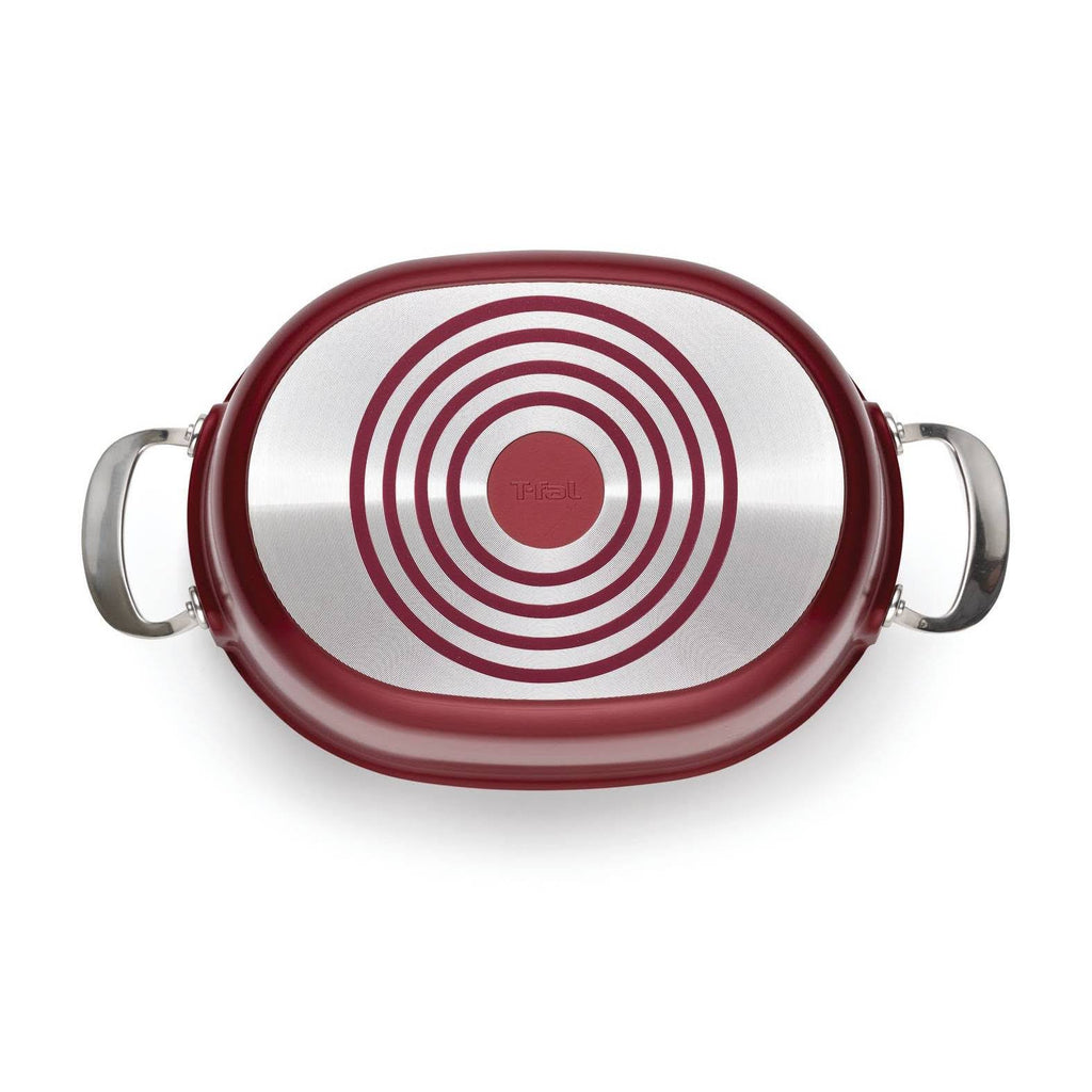 T-Fal Oval Covered 6.3Qt Cast Aluminum Pot, Red T868