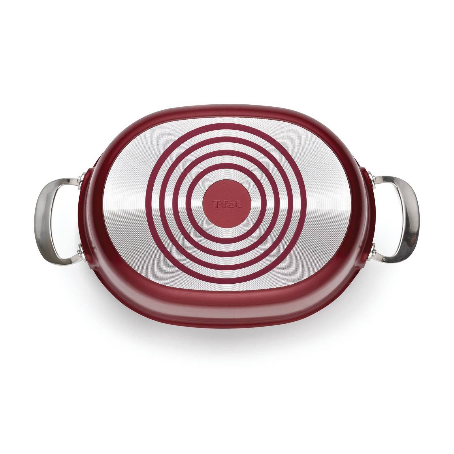 T-Fal Oval Covered 6.3Qt Cast Aluminum Pot, Red T868