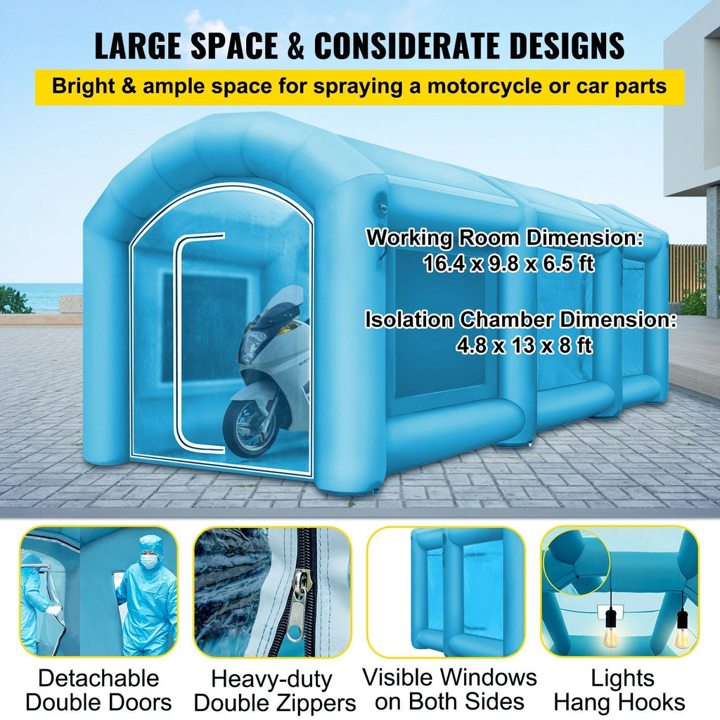 Inflatable Spray Booth Car Paint Tent with Blowers 23x13x8ft F510