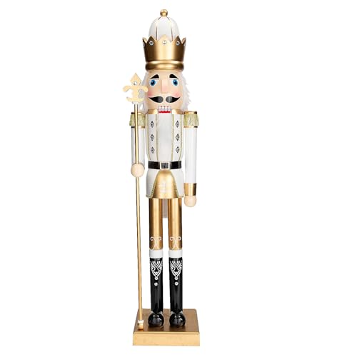 Fun Express 3 Ft. Green Wooden Holiday Nutcracker with Scepter L162