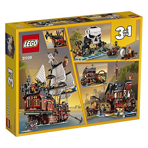 LEGO Creator 3 in 1 Pirate Ship Building Set 31109, 4 Minifigures, Ages 9+ G630