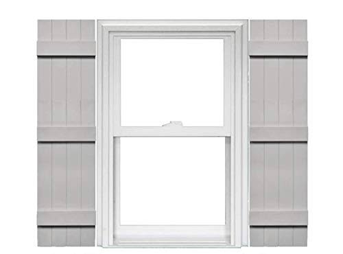 Mid America 4 Board and Batten Joined Vinyl Shutters (1 Pair) - 14 x 80 030 Paintable