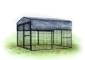 Regular 16 ft. Chicken Run – 7' Wx16'Lx4'H- Black Metal Wire Chicken Cage with Easy Assembly – Super Secure Welded Top – Corrosion-Proof Pen and Durable Construct – Chicken Coop Not Included