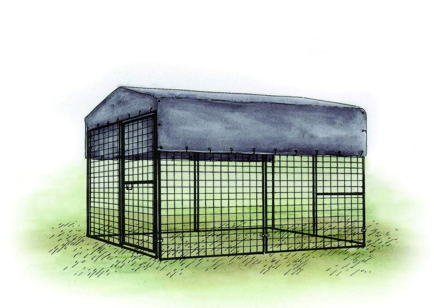 Regular 16 ft. Chicken Run – 7' Wx16'Lx4'H- Black Metal Wire Chicken Cage with Easy Assembly – Super Secure Welded Top – Corrosion-Proof Pen and Durable Construct – Chicken Coop Not Included
