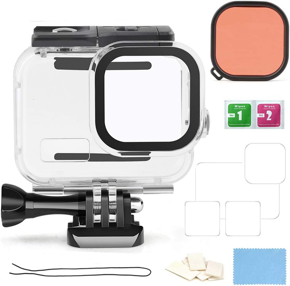 D&F Dual Handles Dome Port for GoPro Hero 8 Black, 45m Waterproof Housing M9459