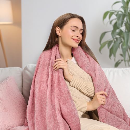 Relaxing Spa Gifts Care Package with Luxury Flannel Blanket and Light-Up Rose V553