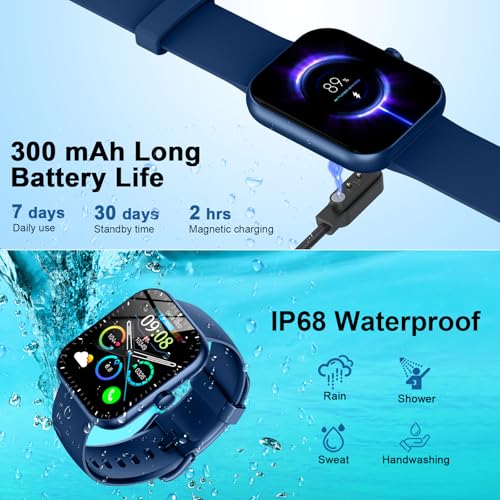 Smart Watch 1.96 HD Fitness Tracker with Heart Rate Monitor for Men Women X2198