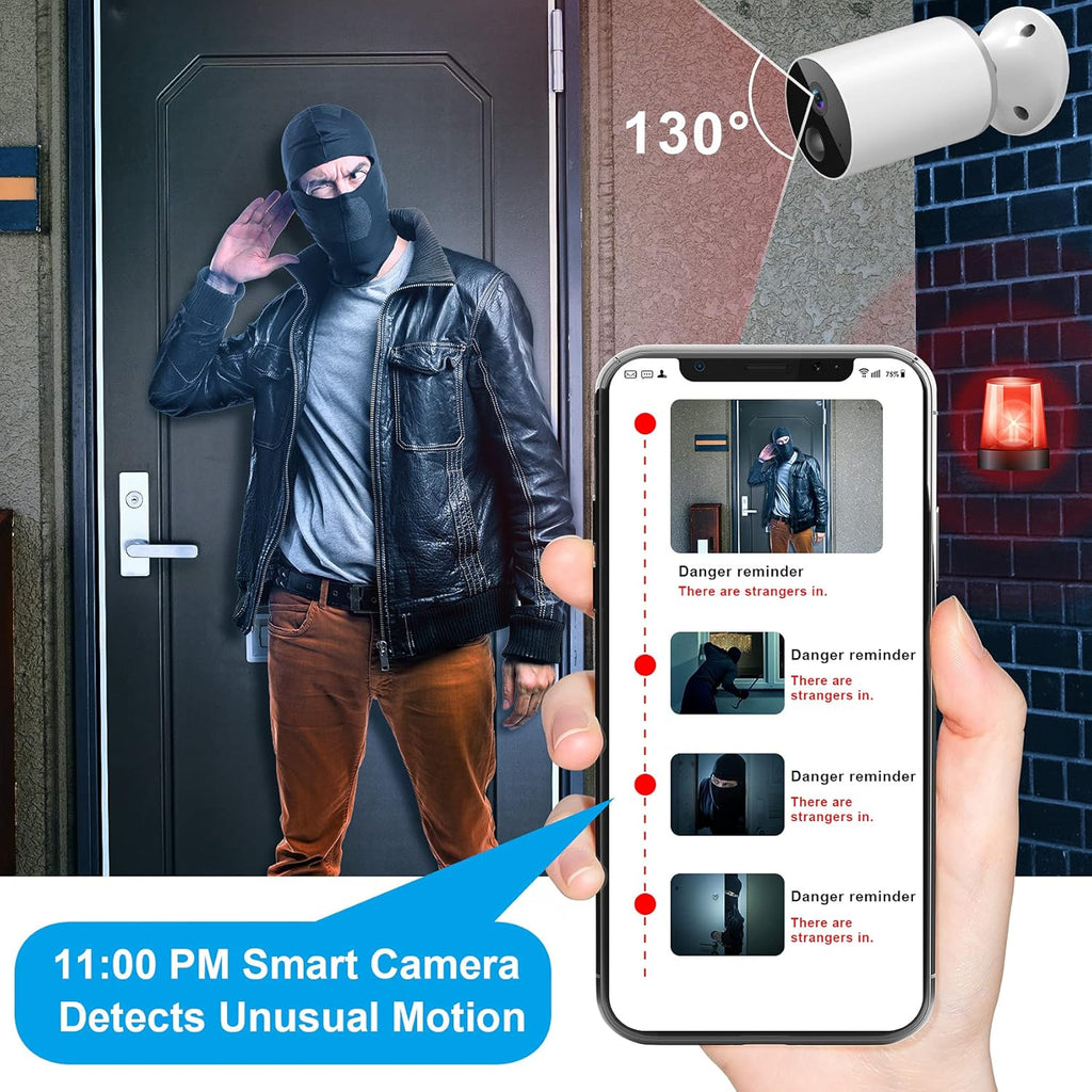 Wireless Outdoor Security Camera 1080p Battery Powered WiFi Surveillance V498327